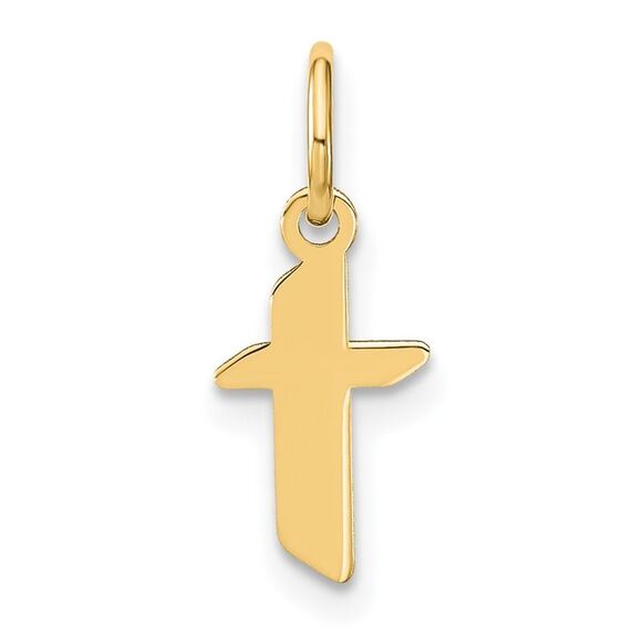 Kazi Luxury 14k Yellow Gold Lowercase Letter T Initial Pendant